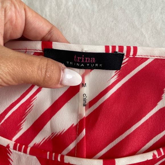 Trina Turk Red and White Tunic - Picture 3 of 4